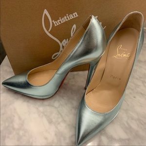 Christian Louboutin Pigalle Plato Metallic Heel 37